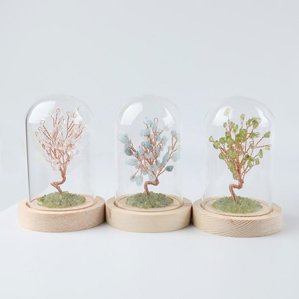 IC Crystal Gem Puu Kuparilankalla Feng Shui Raha Bonsai Kristalli Koti Sisustus Koriste Veistos Vauraus Onni Koti Sisustus oliviini