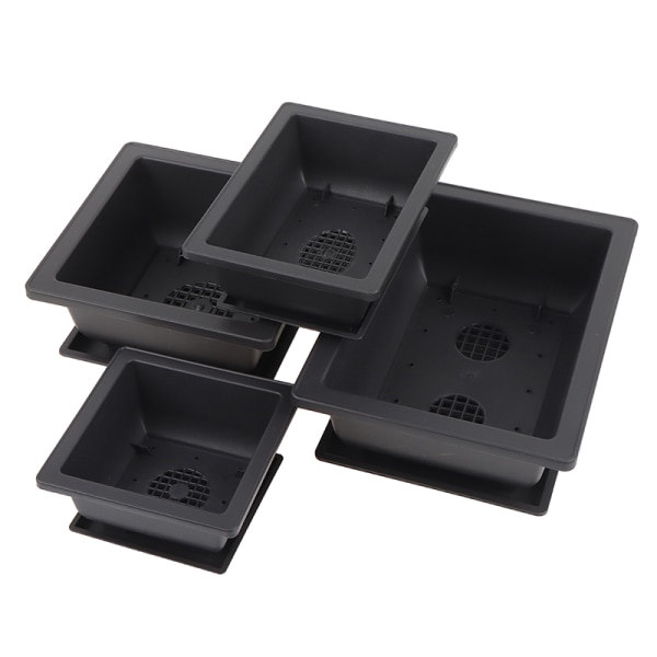 IC Imiterad lila sandplast blomkrukor med bottenbricka B