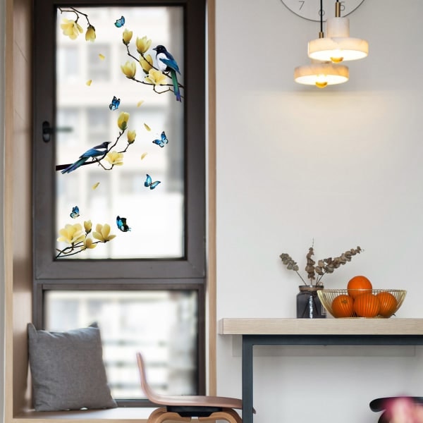 IC 2 set Statiskt fönster Clings Spring Flower Bird Butterfly Window