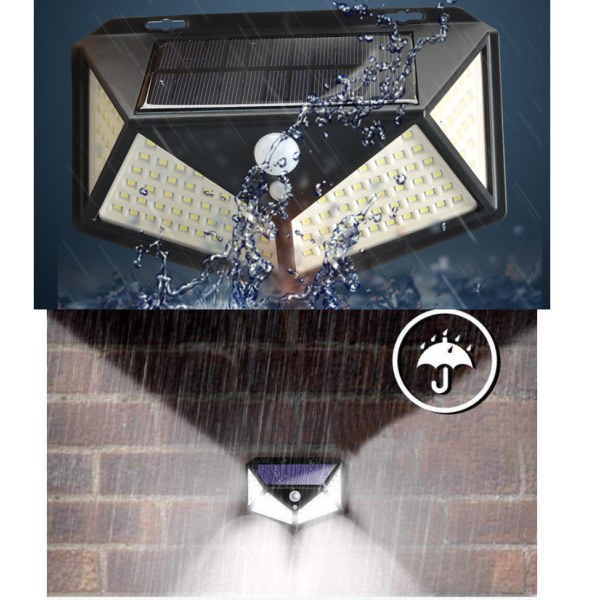 IC 100LED Solcellelampe Utendørs Bevegelsessensor