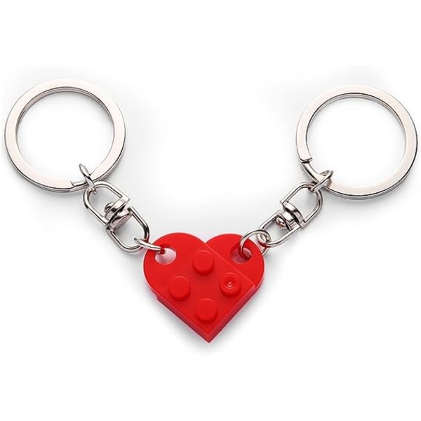 Hjärta nyckelring set, rött hjärta nyckelring Litet par hjärta Keychai IC