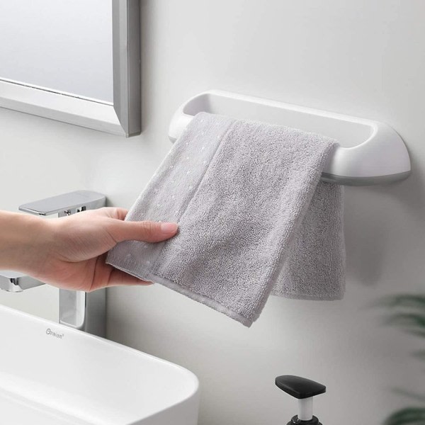 Självhäftande handduksringar Högkvalitativ plasthandduksringar till badrum Kök Toalett Vit