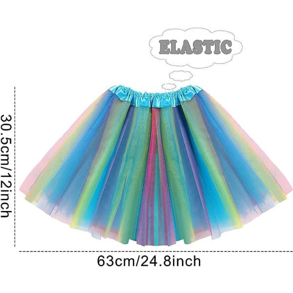 IC 4 stk Tyllkjole Piger Tutu Børn Prinsesse Balletkjole Pettiskirt Tutu Kjole Regnbue Mini Kjole til Halloween Party Karneval (4 stk)