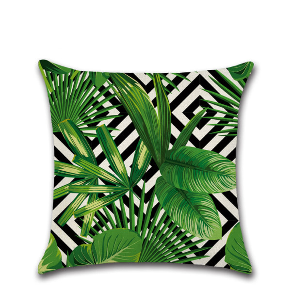 Örngottsset med 4 tropiska blad 45 x 45 cm