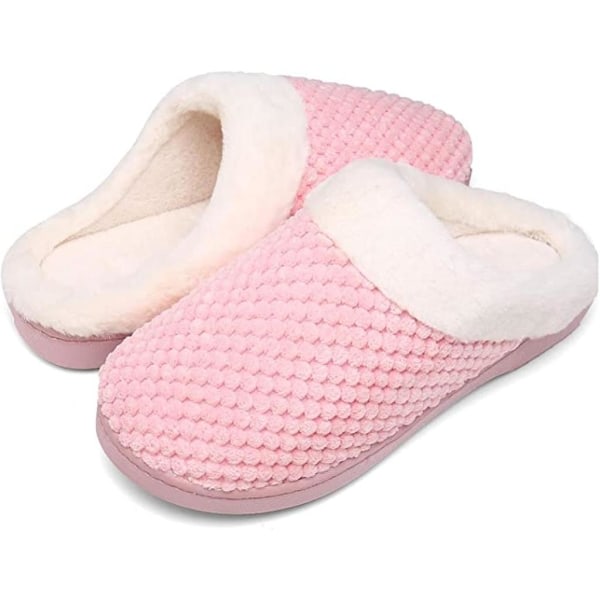 IC Indendørs Tøfler til Mænd Vintervarme Tøfler Memory Foam Plys Tøfler Anti-Skrid Tøfler, Størrelse 38-39