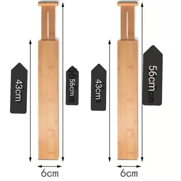 IC-set med 4 bambu-lådavdelare, justerbar organizer, utbyggbar organisation för kök, kontor, sovrum, byrå och badrum