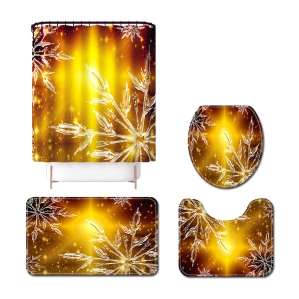 IC Elements Julegradient Snefnug Print Bruseforhæng Gulvmåtte Sæt med fire dele, A01