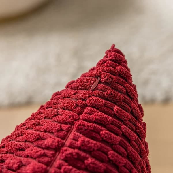 Sæt med 2 Bløde Stribede Sammet Dekorative Pudebetræk 16x16 tommer, Pudebetræk til Sofa 40x40cm, Bourgogne