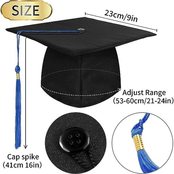 IC Unisex Eksamenhette, Justerbar Caps for Graduation University High School Master Hat