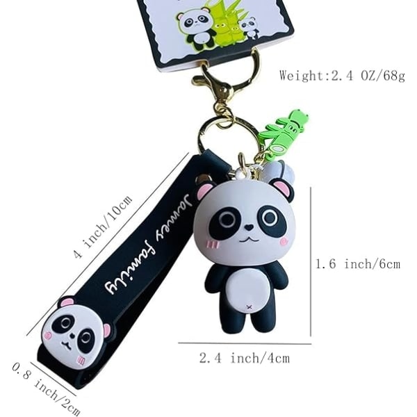 IC Sød Panda Nøglering Kawaii Nøgleringe Håndledsrem Armbånd Nøgleringe Gaver til Pige Kvinde