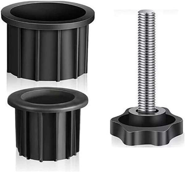 Universal Patio Parasolfod Reduktionsring Sæt Med M8 Udskiftningsskrue, HDPE Plast Til Have Balkon Pool Strand, Sort