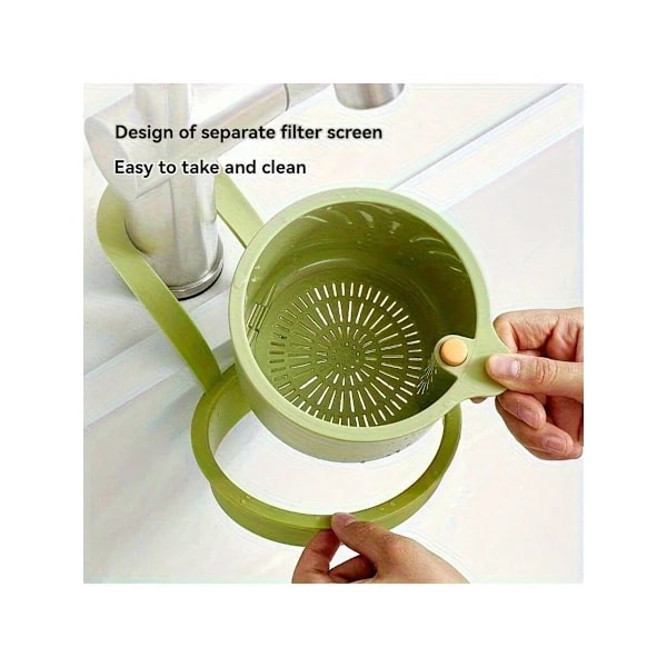 Self-cleaning sink strainer with push function and removable base - Heavy-duty ABS plastic kitchen drain strainer, dishwasher Green Green