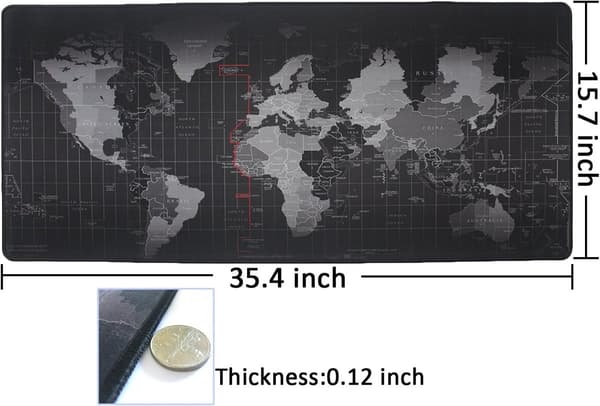 cm - Extended - Mouse Pad - Large - Gaming Mouse Pad - Computer Keyboard - Non-Slip - Suitable - Gamer - Study Room - World Map Design