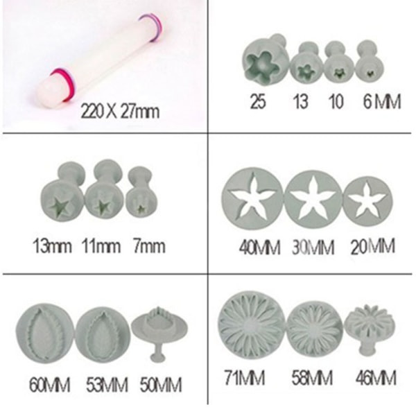 IC Kageværktøj Blom Fondant Kagedekorationssæt Form Stempel Fondant Form