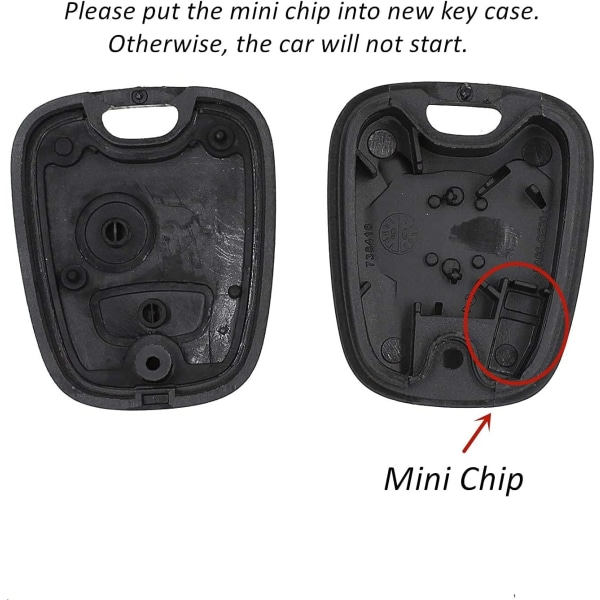 IC Fjärrnyckelfodral FOB kompatibel med Peugeot 107 207 407 206 306 406 806 Citr-oen C1 C21 C3 C4 C5 2 knapp nyckelskal