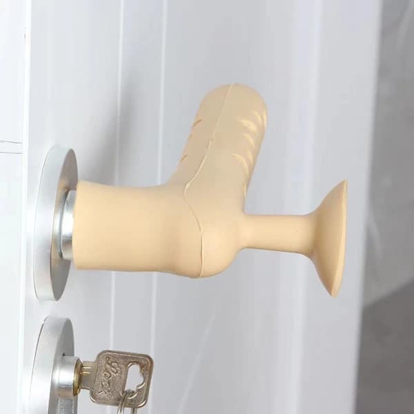 Three Door Handle Covers with Suction Cups, Silicone Door Handle
