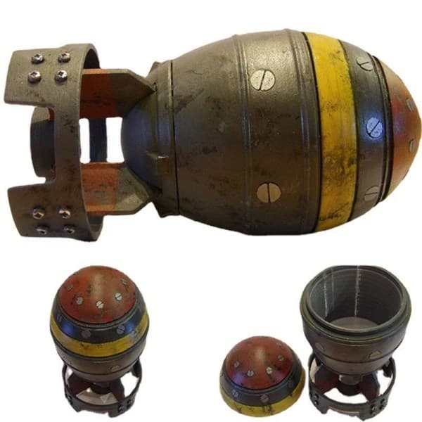 IC Ny Mini Atombombe Oppbevaringsboks Retro Figur Skrivebordsdekor Blå One Size