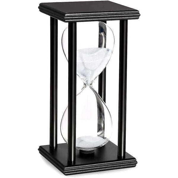 20 Minutters Timeglas Hvidt Sand Timer Sort Træstativ