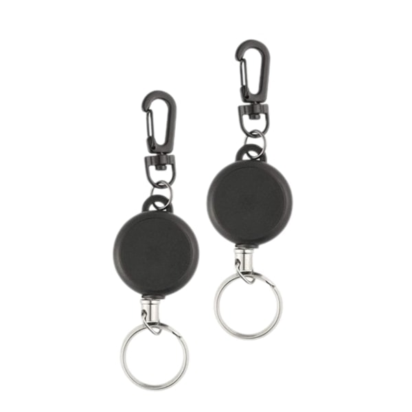 Retraktil nyckelring, infällbar nyckelring, 2-pack