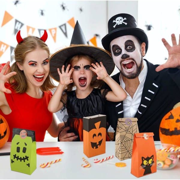 IC Halloween Trick or Treat -herkkupussit, 8 mallia, 40 kpl Party Favor Candy Bags