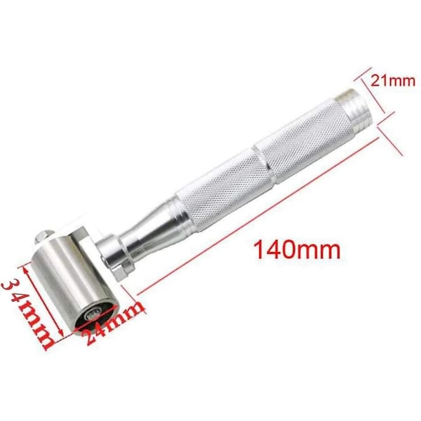 IC 34 mm tapetrulle i rustfritt stål med flat kant, trykkrulle