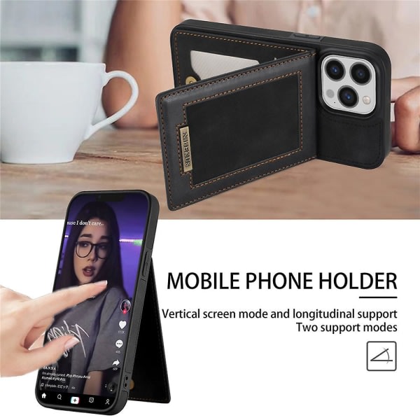 Vetoketjullinen case iPhone case , luottokorttipaikkateline Viinipunainen iPhone 12Pro Maxille