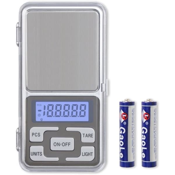 IC Digitaalinen taskuvaaka 200 x 0,01 g, taustavalaistulla LCD-näytöllä