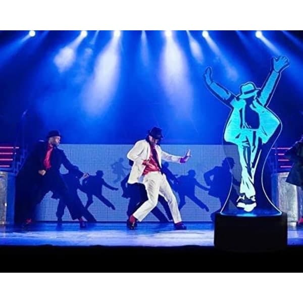 IC Michael Jackson Actionfigur 3D-lampa Optiska Illusioner 7 Färger