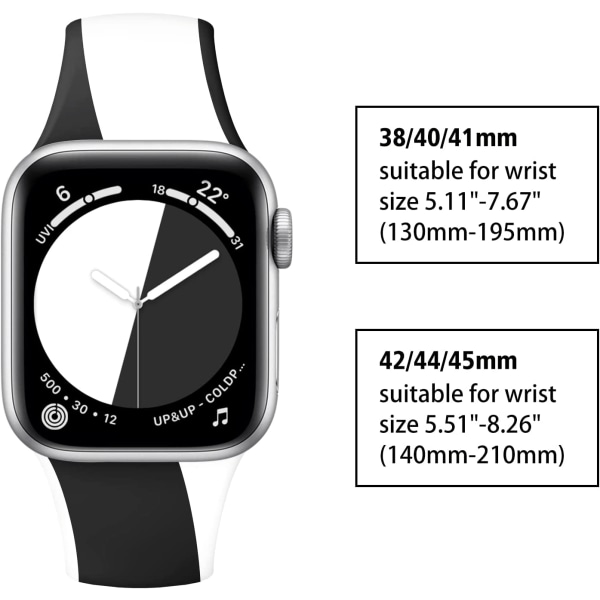 IC Designad for Apple Watch Band 42/44/45 mm (blå/vit)