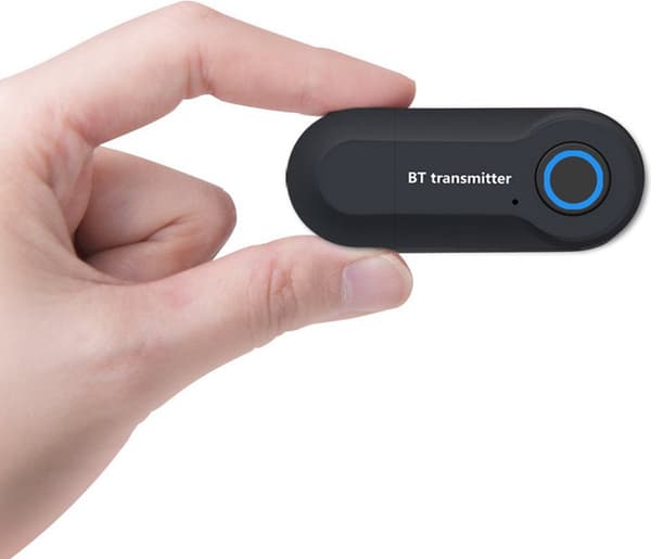Bluetooth-sender - Bluetooth 5.0 bærbar trådløs adapter - 3,5 mm stereoanlæg med lav latenstid - til bil/TV/computer/bærbar computer - sort