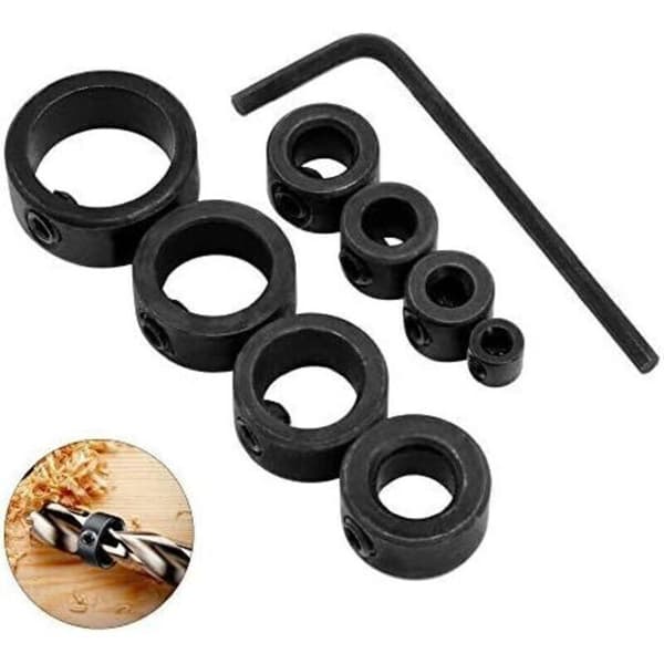 Bore Dybde Stop, 3-16 mm, Dybde Stop Kraver Positioneringsring med Unbrakonøgle (8)..DEBUNS