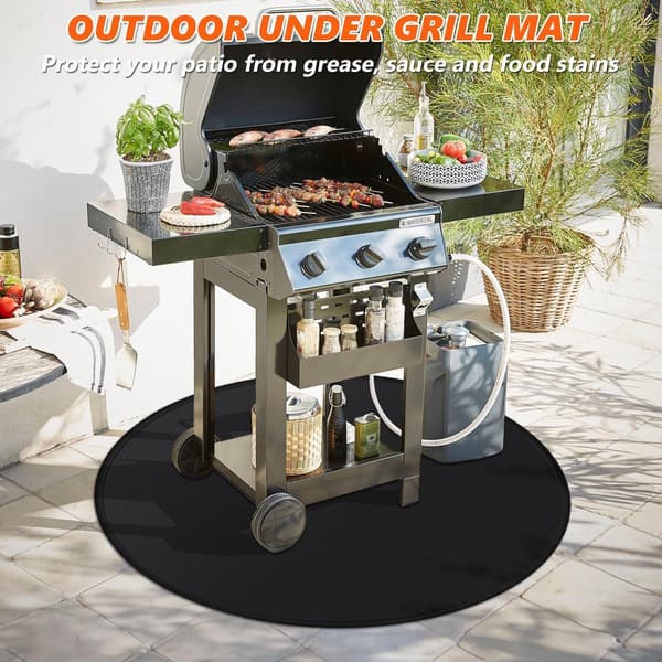 60 cm - Dobbeltsidig - Silikon - Brannsikker - Grillmatte - Utendørs grillmatte - Grilltilbehør - Lett - Gjenbrukbar - Svart