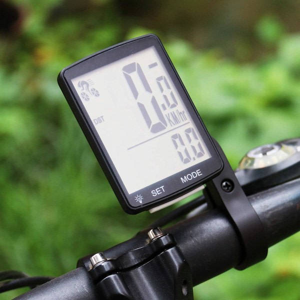 IC Trådløs vanntät sykkeldator Hastighetsmätare Cykelvägmätare med stor LCD-skjerm Lätt å bruke