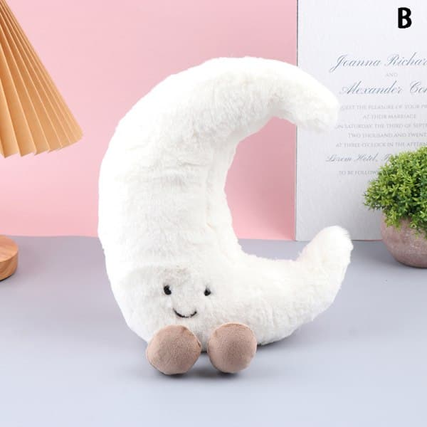 IC Sun Moon Plysjpute Bil Kontorsofa Pute Baby Sleep Stuff B