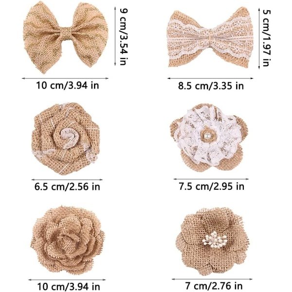 24 st linneblommor och juteblommor, set