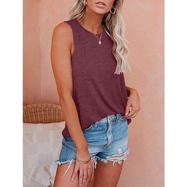 IC Damer Casual Cami Linne Løstsiddende Sommer Ærmeløs Camisole stor