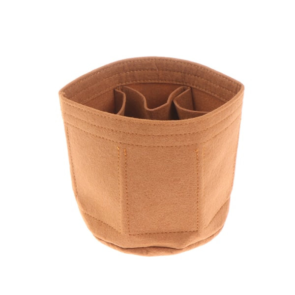 IC Kosmetisk väska Mode handväska Bucket Bag Filt liner handväska Handbag Brun
