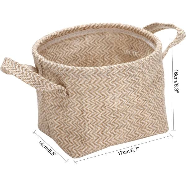 IC Vevd jute blomsterpotte Stoff Oppbevaring Oppbevaringskurv Skrivebord Oppbevaringskurv