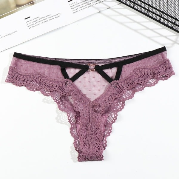 G-string Underkläder Sexiga Kalsonger Spetstrosor VINRÖD M