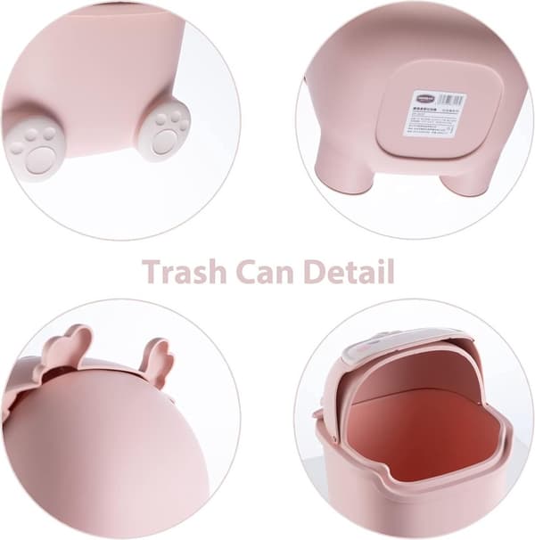 Waste Bin - Countertop Bin - Trash Can - with - Lid - Tabletop Waste Bin - Small - Mini Waste Bin - Countertop - Desk - Bathroom