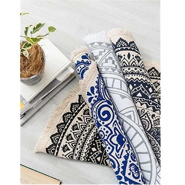 IC Rund Mandala Matta - Puuvilla - Bohemian Tyyli - Halkaisija: 90 cm