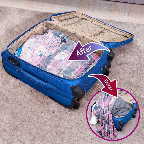 IG Vakuumförvaringspåsar 2-pack, Utrymmesbesparande Förslutningsbara Påsar för Kläder 30*40cm