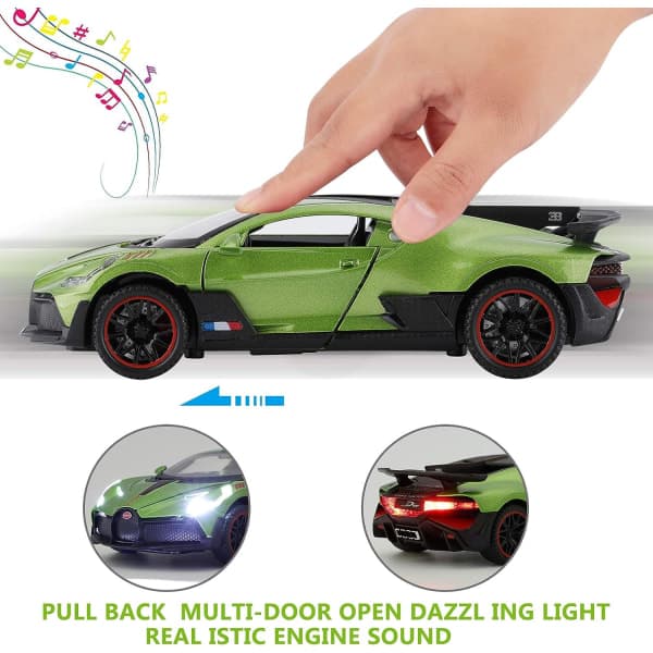 IC Bugatti Divo Diecast Bil, Sink Legering Støpt Modell Lekebil Trekk