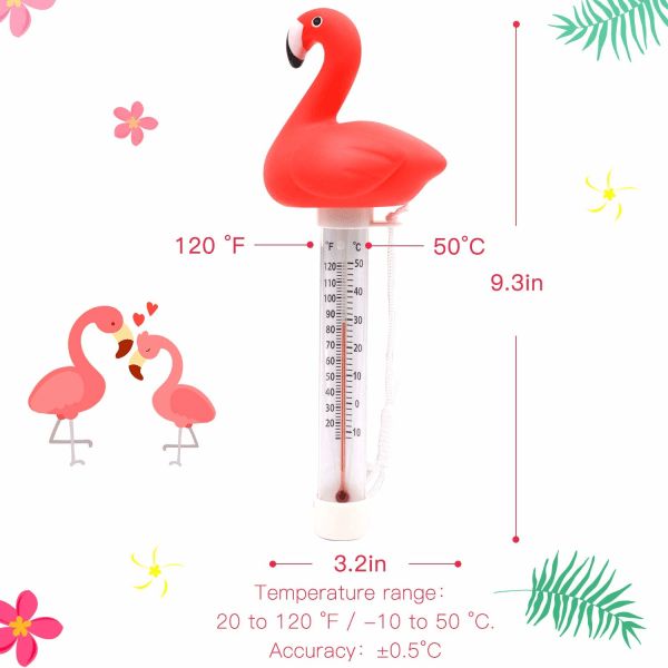 IC Flydende Pooltermometer, Dammvattentermometer med Snøre, Baby