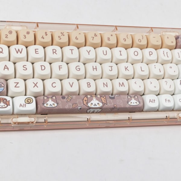 1 Set GMK 142 Tangenter Meow Eat Solar Eclipse MOA Caps Sublimering Mekaniska Tangentbordstangenter Meow IC
