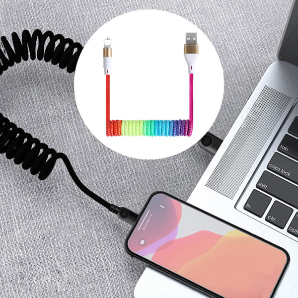 3-i-1 1,2M Indragbar USB-datakabel Typ-C Snabbladdare 3 i 1