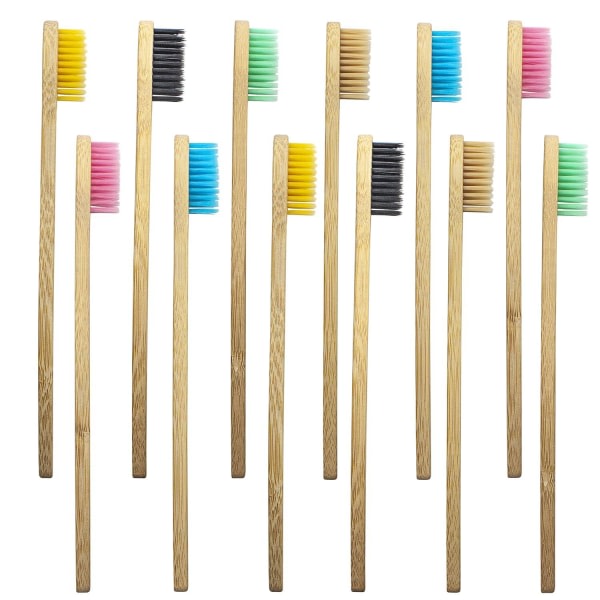 IC 10x Tandborste, Bambu - Blandade Färger multifärg