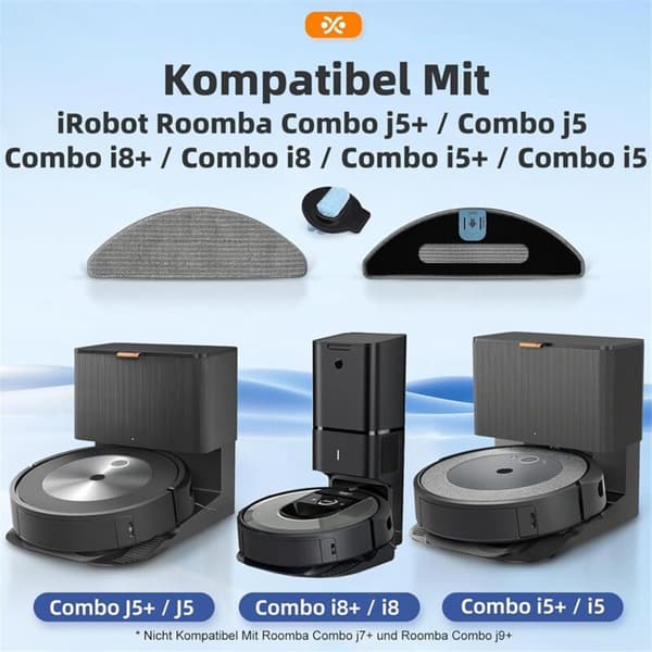 Til Combo I8+ / I8 J5 J5+ I5 I5+ Automatisk Støvsuger Moppe Vaskbar Robot