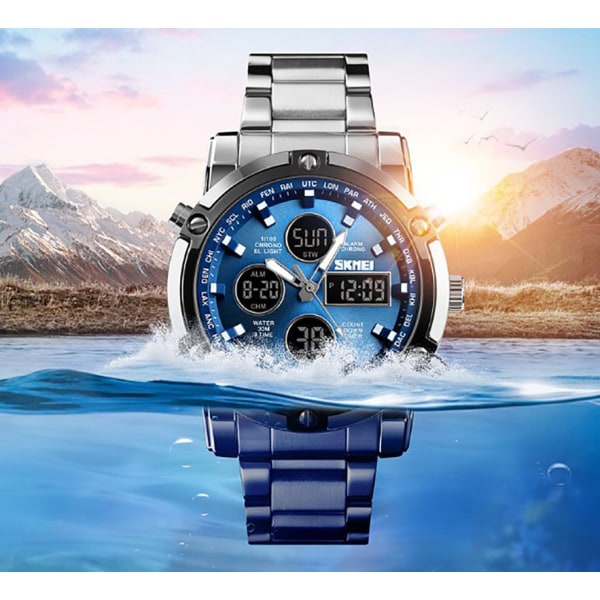 IC Herrklocka Chronograph Quartz Watch Herrkalender Vattentät Armbandsur