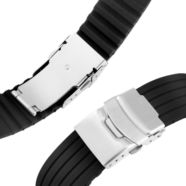 IC-klockarmband i silikon med viklås i rostfritt stål, unisex